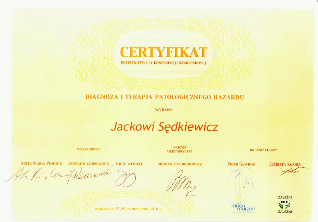 Diagnoza i terapia patologicznego hazardu