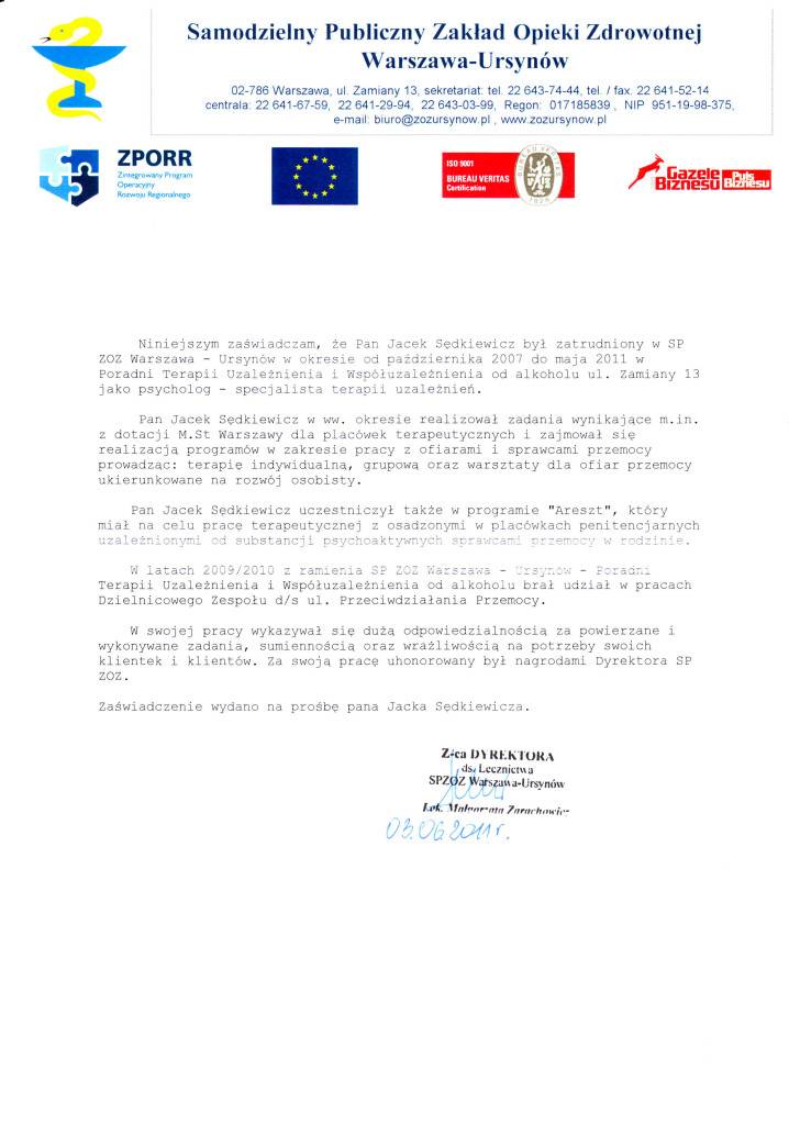 Zatrudnienie - ZOZ Warszawa - Ursynów